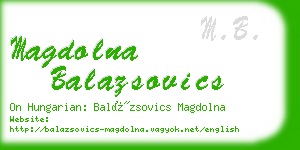 magdolna balazsovics business card